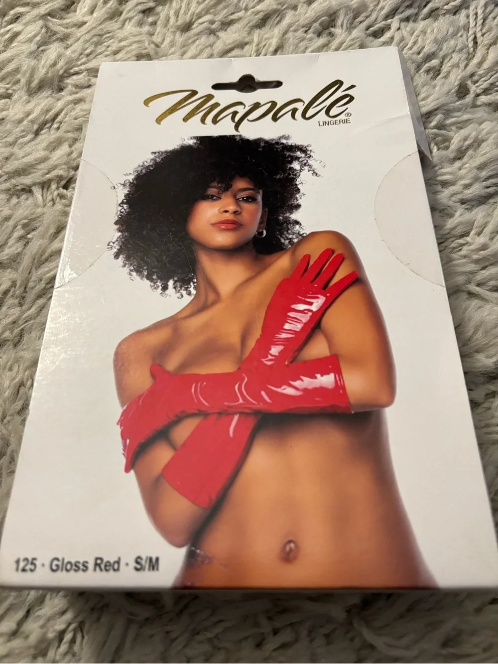 Mapalé Gloss Red Long Vinyl Gloves Women’s Size S/M